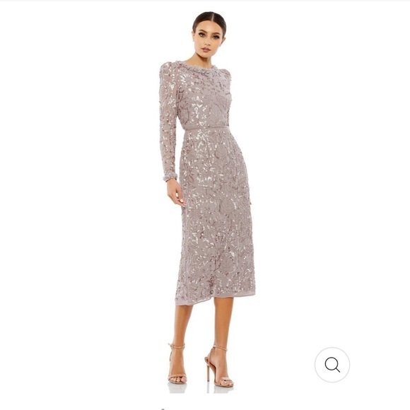 Mac Duggal EMBELLISHED HIGH NECK PUFF SLEEVE FITTED DRESS size 16 NEW $498 - Picture 1 of 16